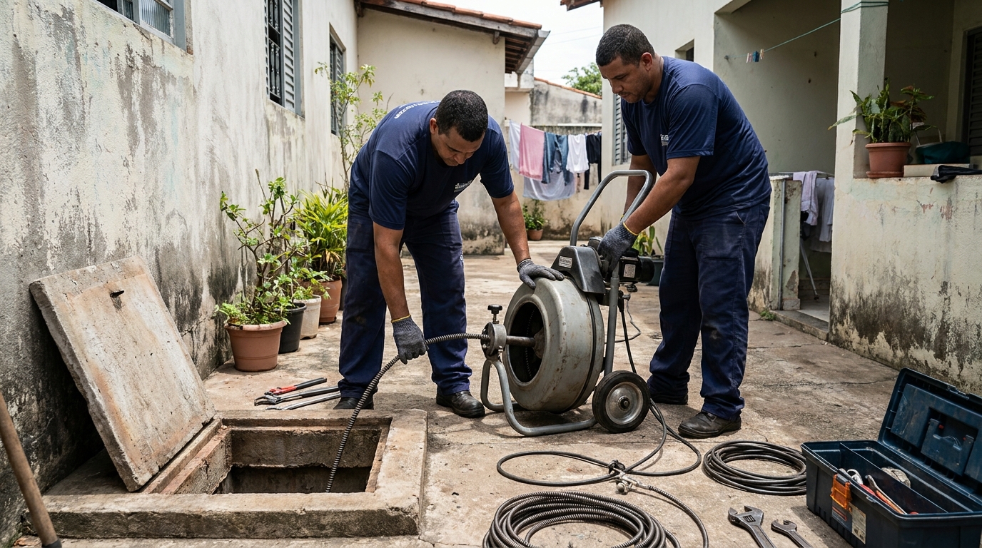 Desentupimento de Coluna Sanitária em São Gonçalo‑RJ